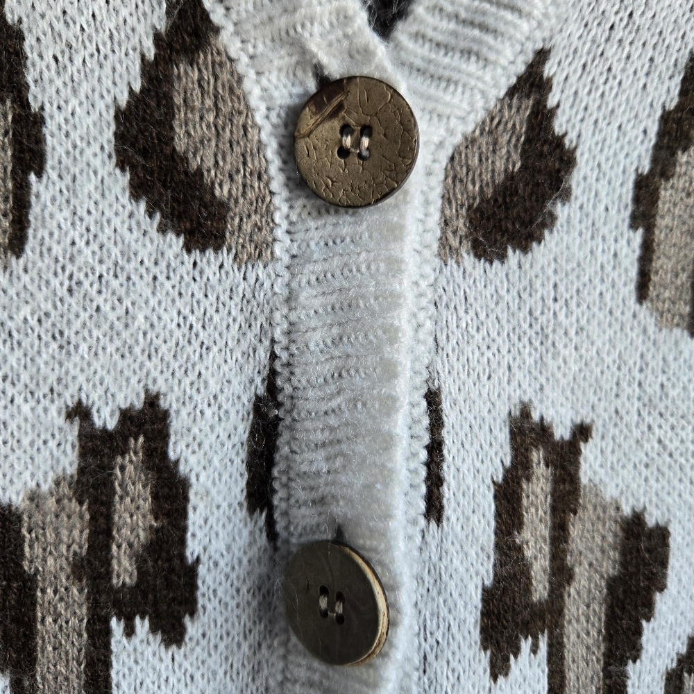 Chaser Leopard Print Button Up Ruffled Cardigan S… - image 6